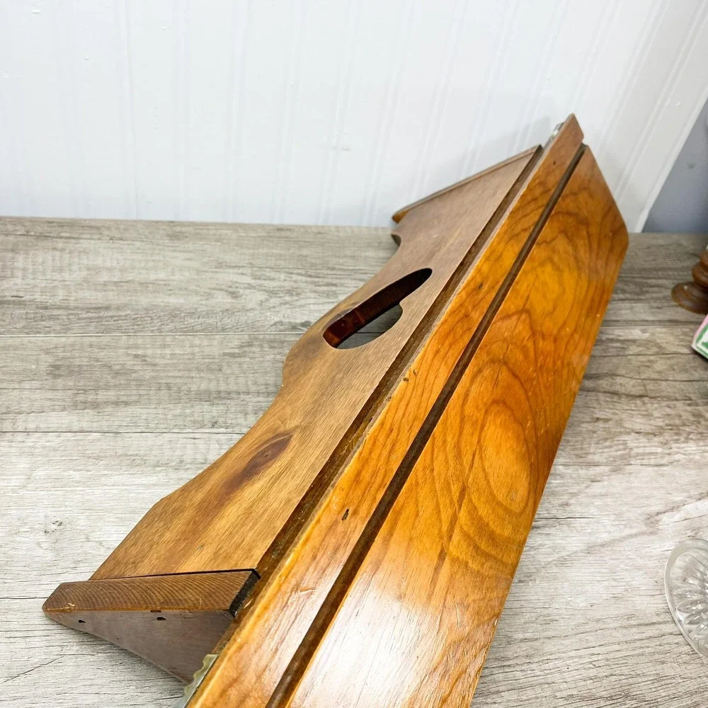 Mid-Century Modern Heart Cutout Shelf - Vintage Wooden Curio